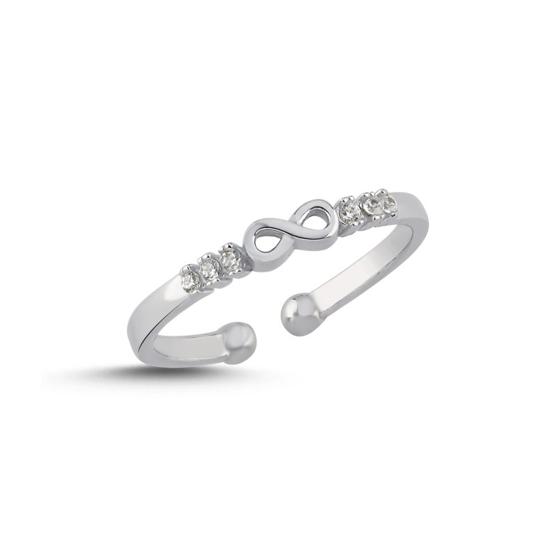 Infinity Motif Cubic Zirconia Adjustable Ring - R107866