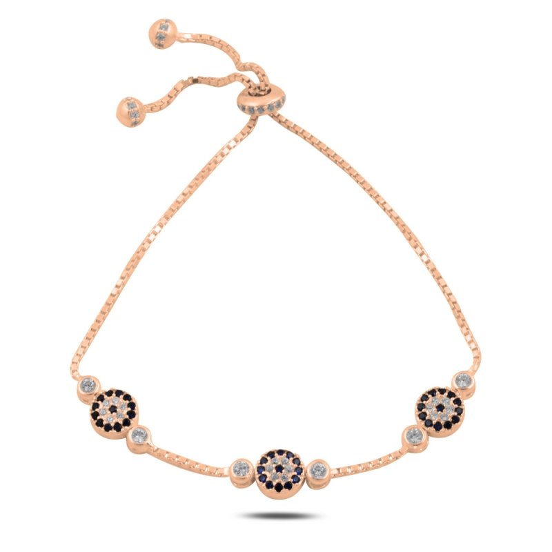 CZ Evil Eye Adjustable Sliding Bracelet - B13704