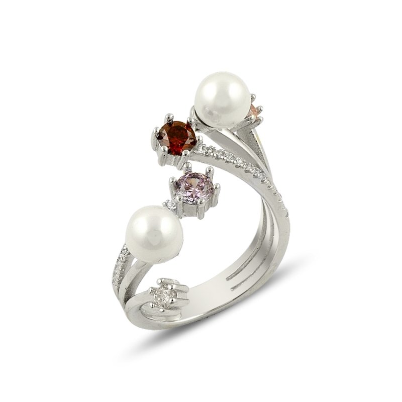 Cubic Zirconia & Pearl Ring - R14149