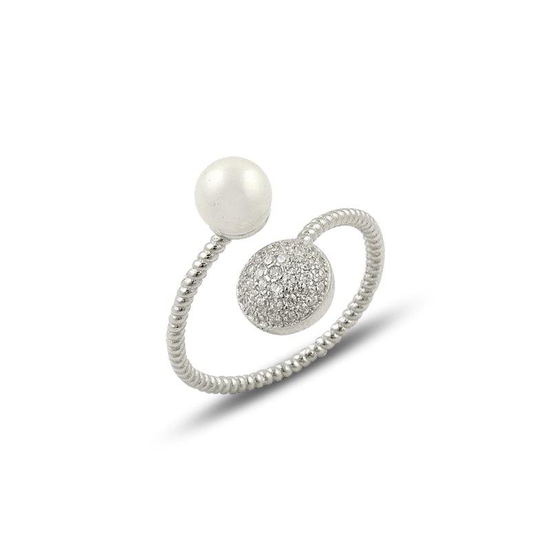 Cubic Zirconia & Pearl Ring - R14155