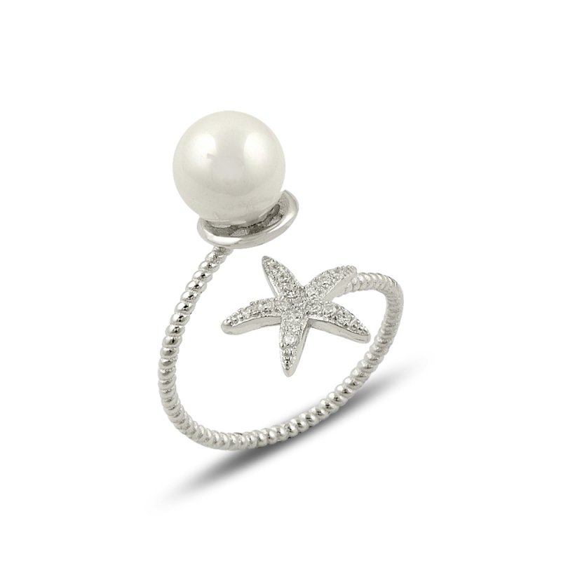 CZ & Pearl Starfish Ring - R14156