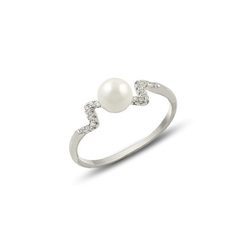 Cubic Zirconia & Pearl Ring - R14157