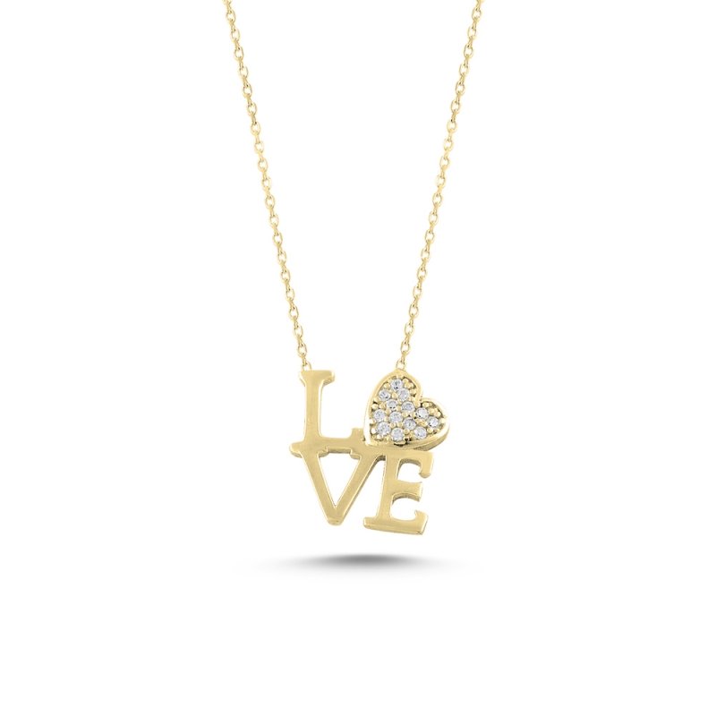 Cubic Zirconia Love & Heart Necklace - N14191