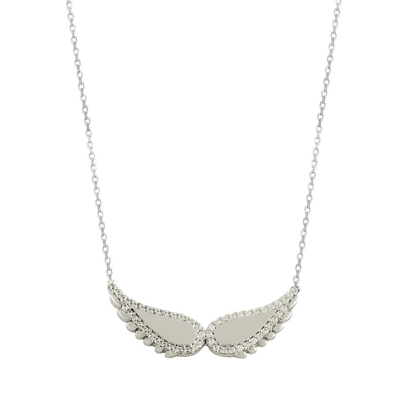 Cubic Zirconia Wings Necklace - N14192