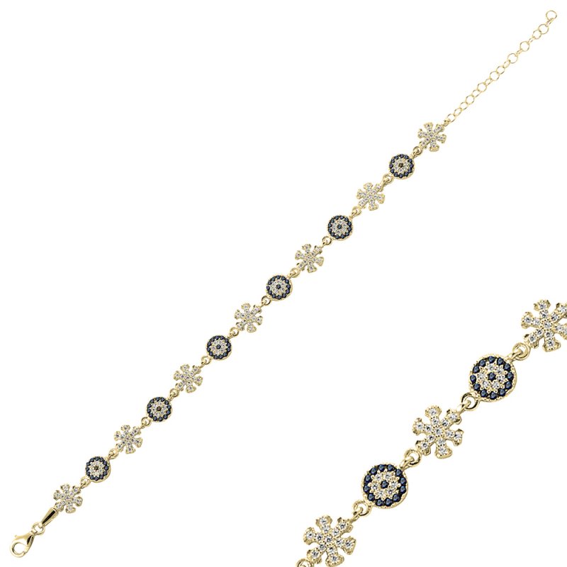 CZ Evil Eye Snowflake Bracelet - B14492