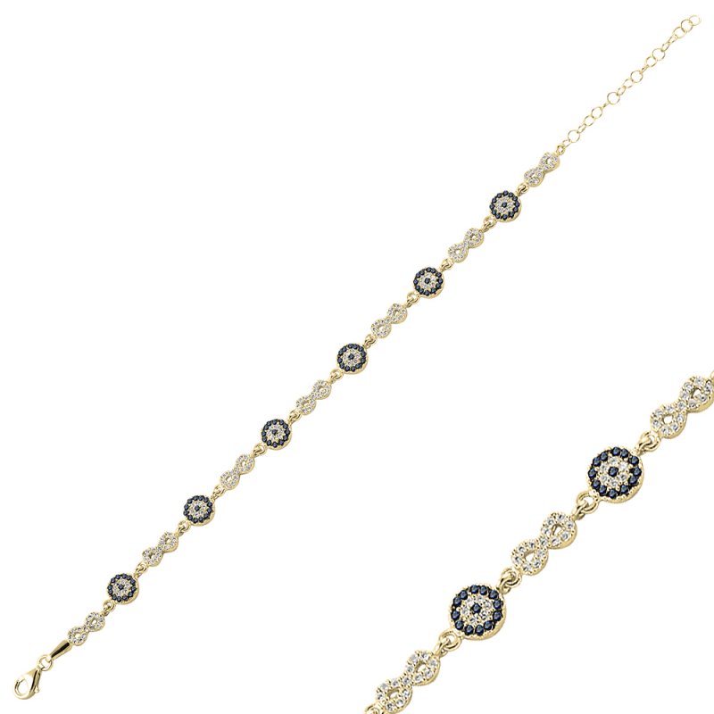 CZ Evil Eye Infinity Bracelet - B14495