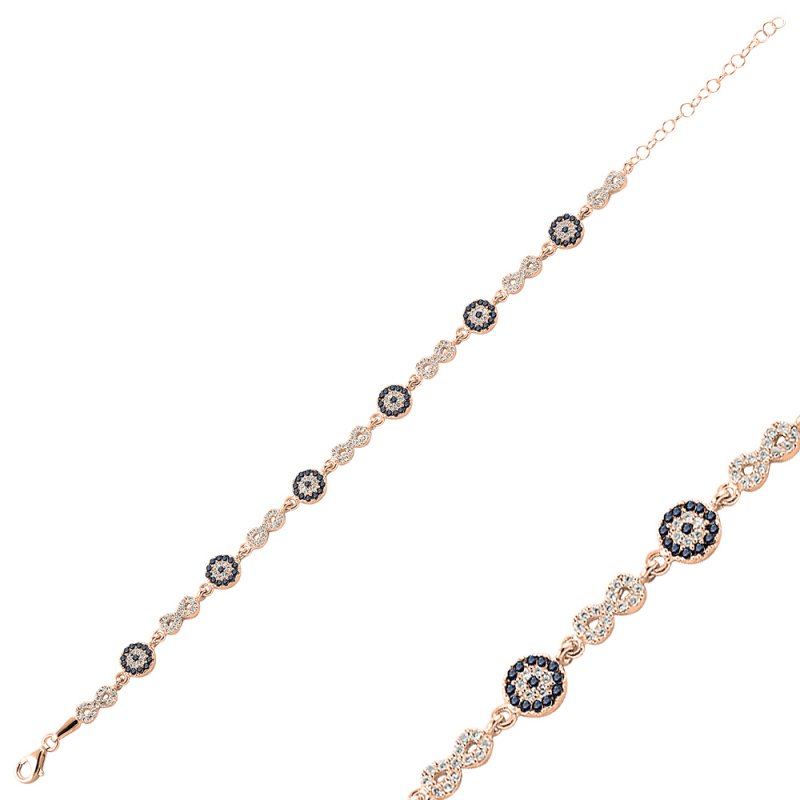 CZ Evil Eye Infinity Bracelet - B14495