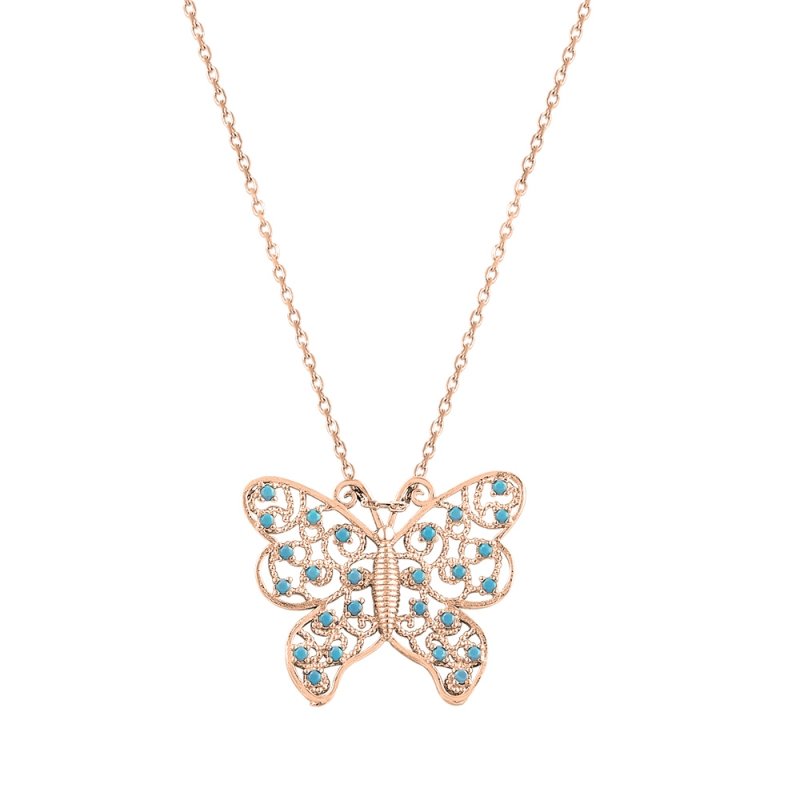 Thin Chain Butterfly Necklace - N14523