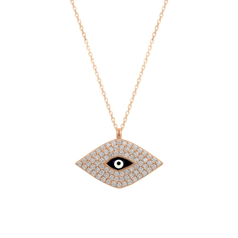 CZ & Evil Eye Necklace - N14613