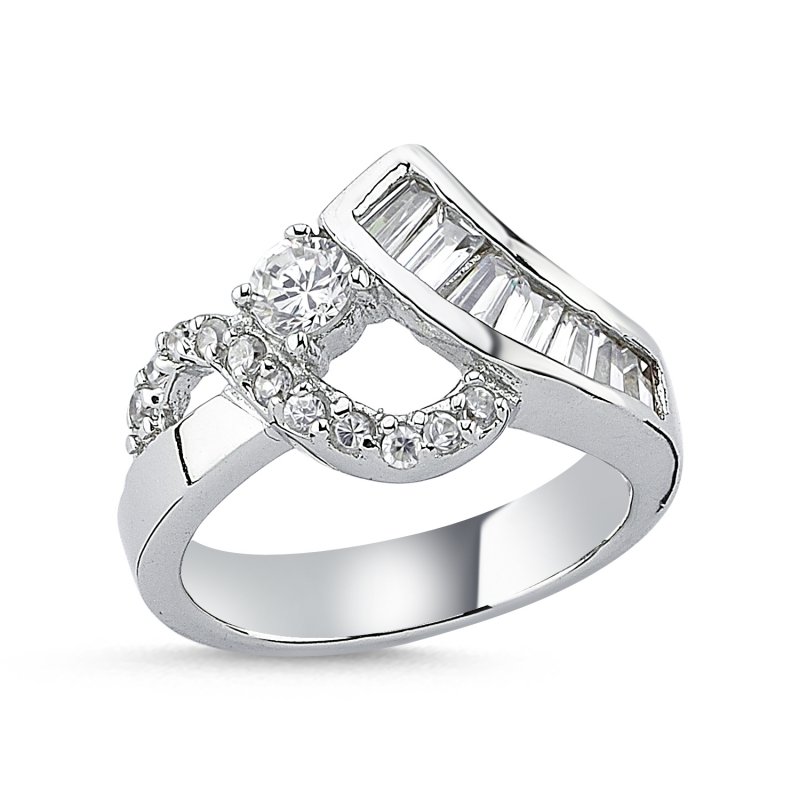 Baguette Cubic Zirconia Ring - R00265