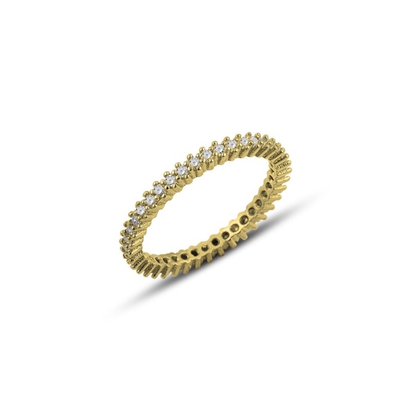 Gold Plated CZ Single Row Eternity Ring - R81804