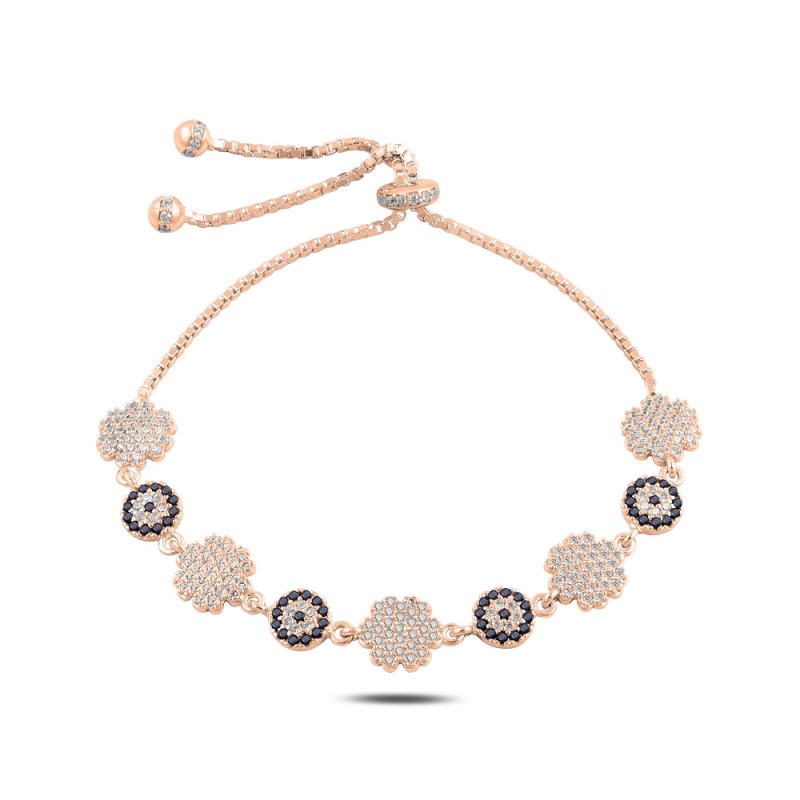 CZ Evil Eye & Daisy Adjustable Sliding Bracelet - B81980