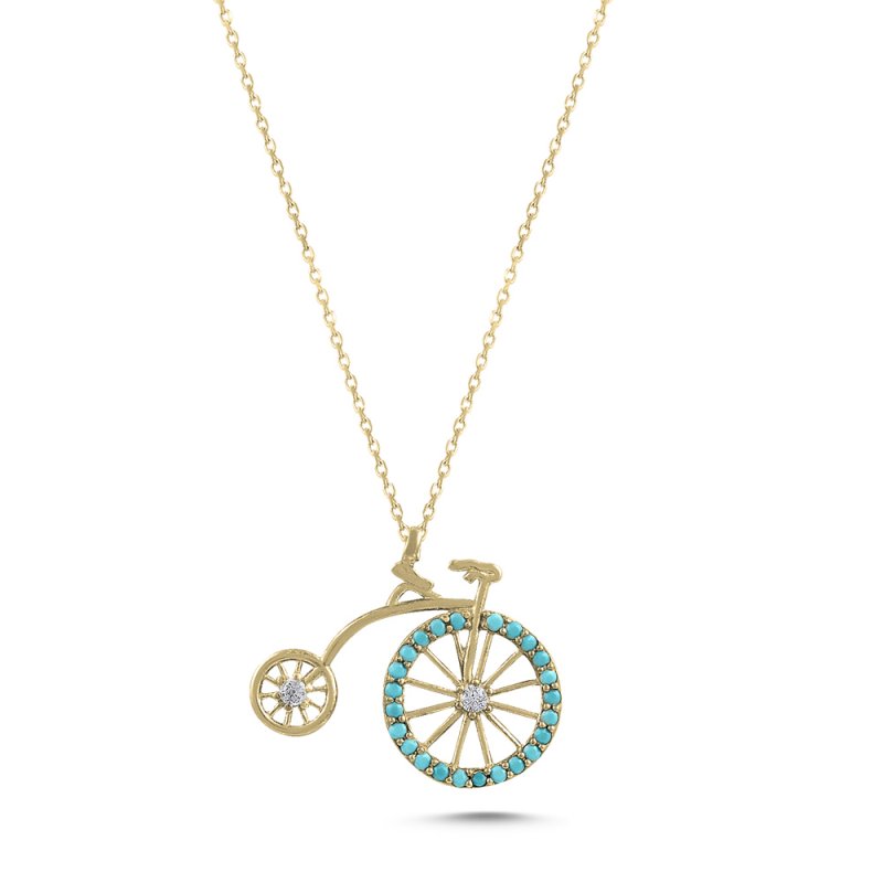 CZ Big Wheel Bicycle Necklace - N82132