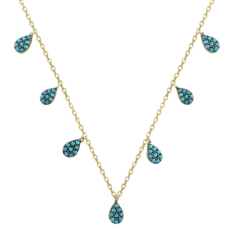 Nano Turquoise Drop Charm Necklace - N82143