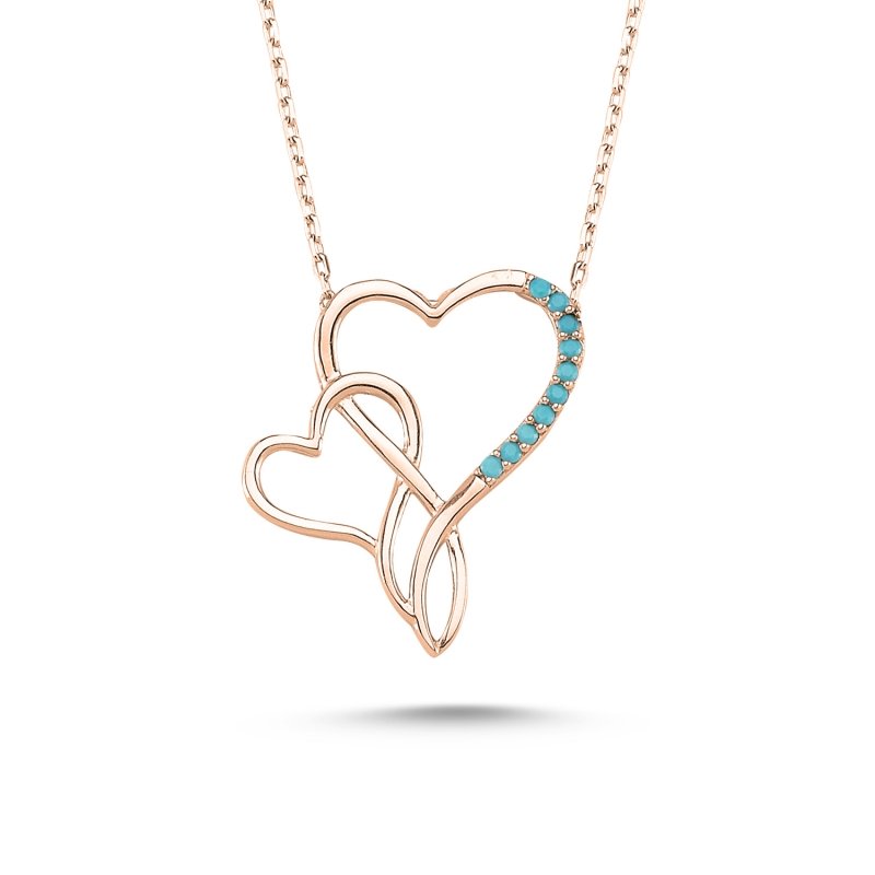 Heart Nano Turquoise CZ Necklace - N82191