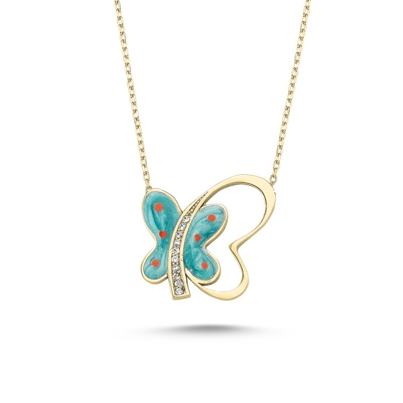 CZ Butterfly Design Necklace - N82194