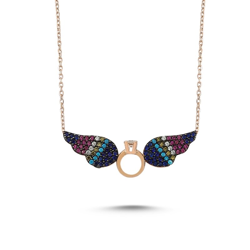 CZ Solitaire Wing Necklace - N82199