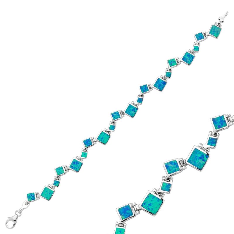 Square Stone Opal Bracelet  - B82257