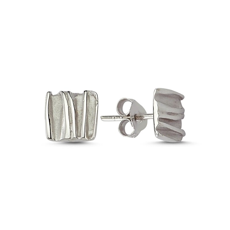 Bark Square Stud Earrings - E82279