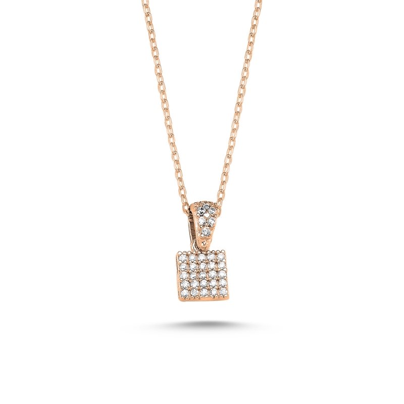 CZ Square Necklace - N82338