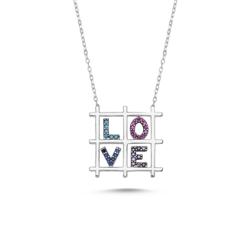Love Square CZ Necklace - N82438