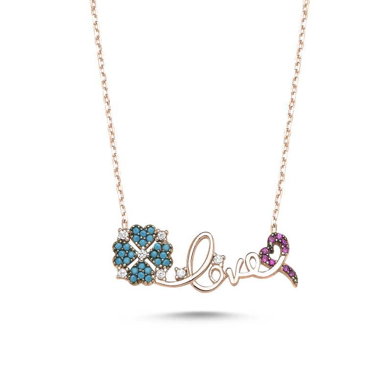 Flower Design Love Necklace - N82440
