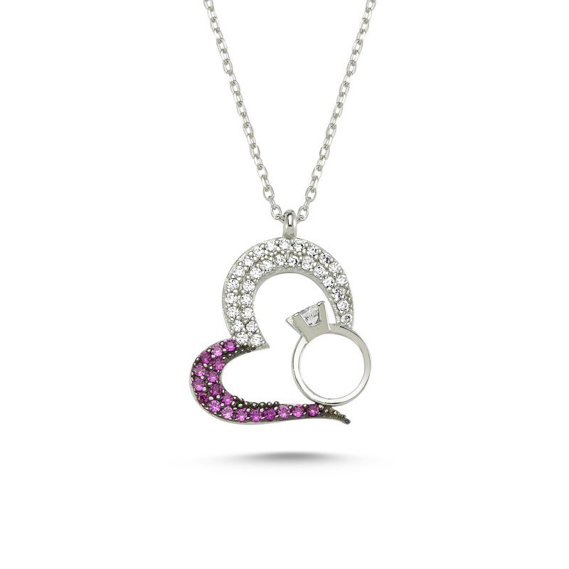 Heart CZ Solitaire Necklace - N82442