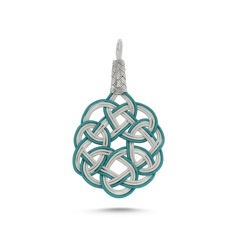 Kazaz Hand Knitted Turquoise Color Pendant - P82473