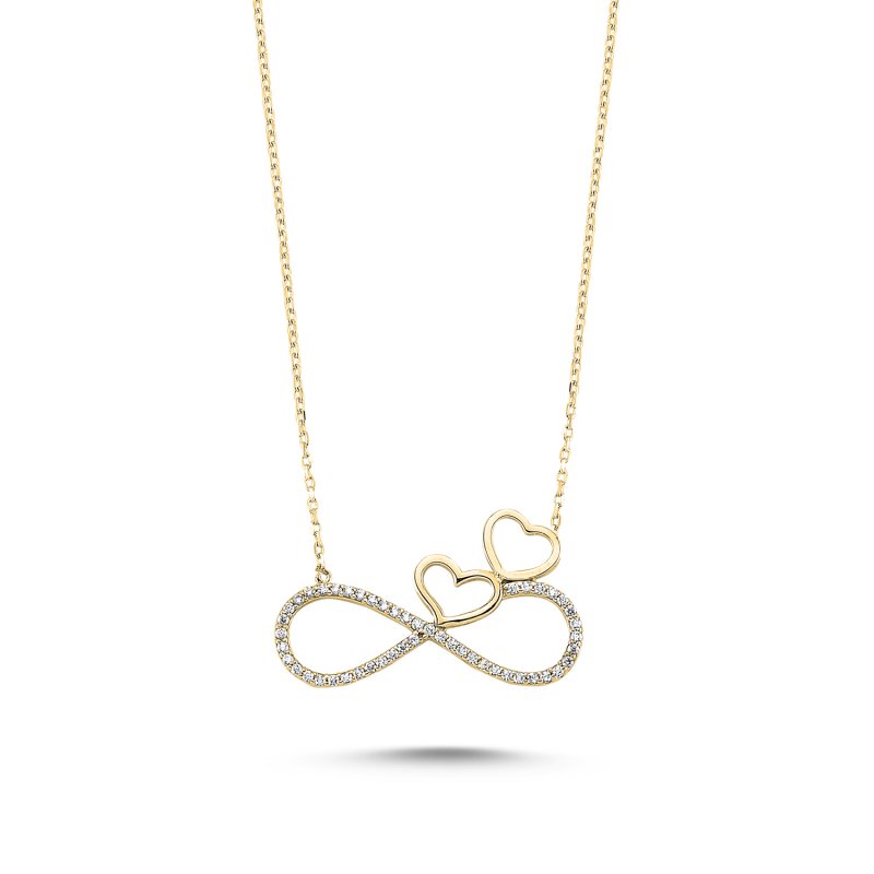 CZ Heart & Infinity Necklace - N82674