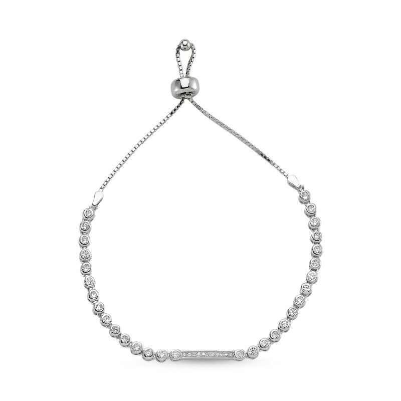 CZ Adjustable Sliding Bracelet - B82706