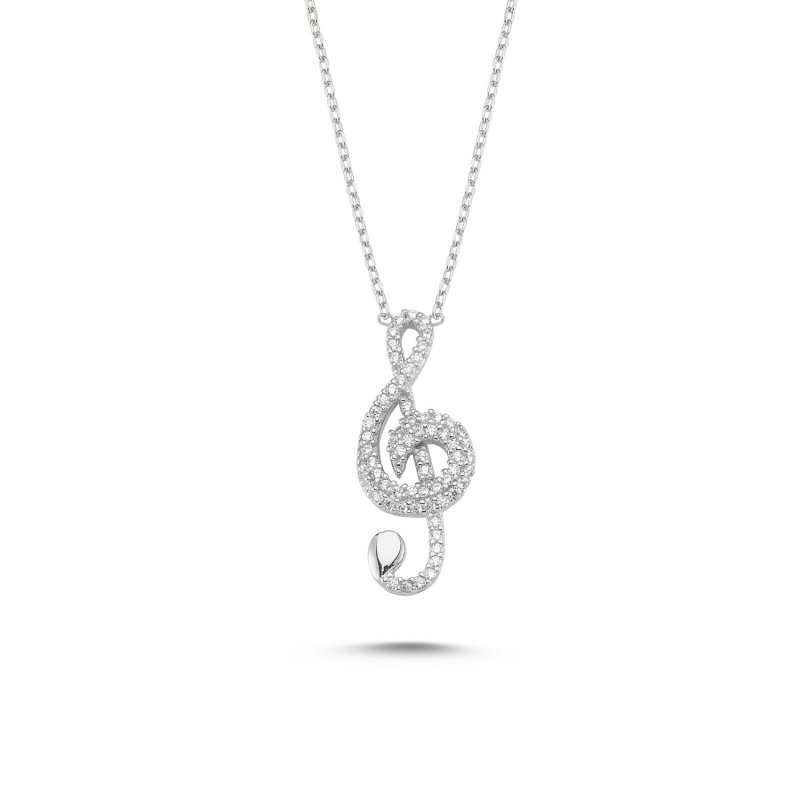 Treble Clef CZ Necklace - N82800