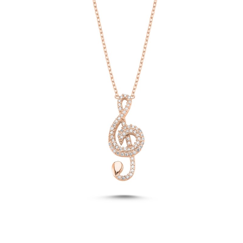 Treble Clef CZ Necklace - N82800