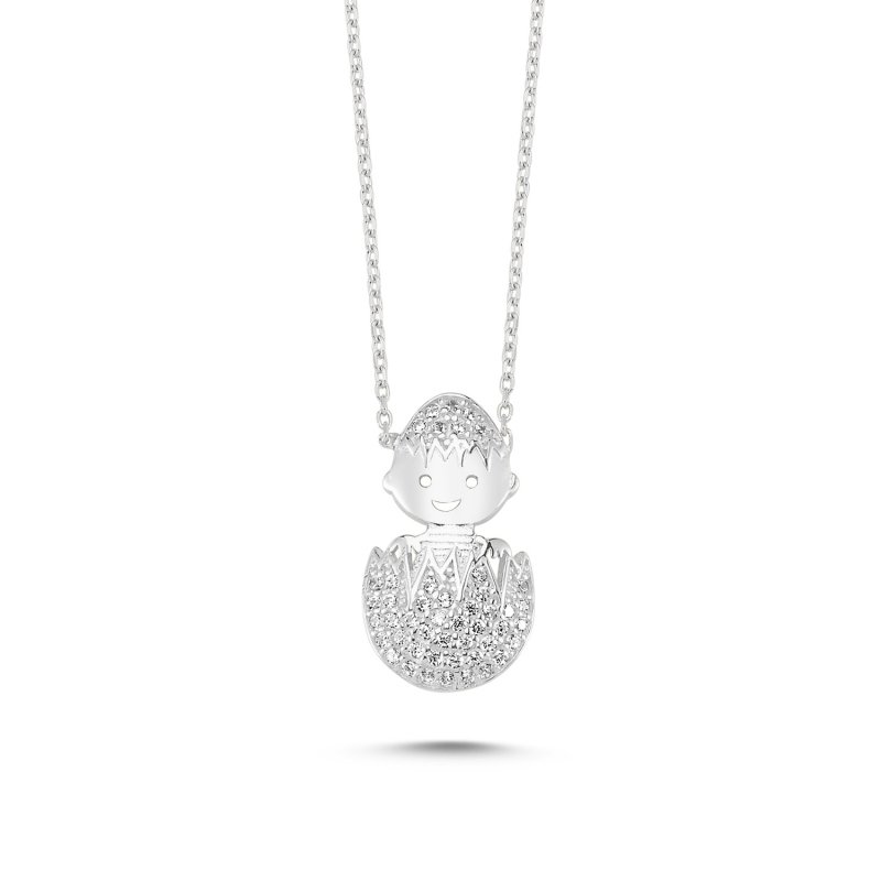 CZ Egg & Baby Necklace - N82823