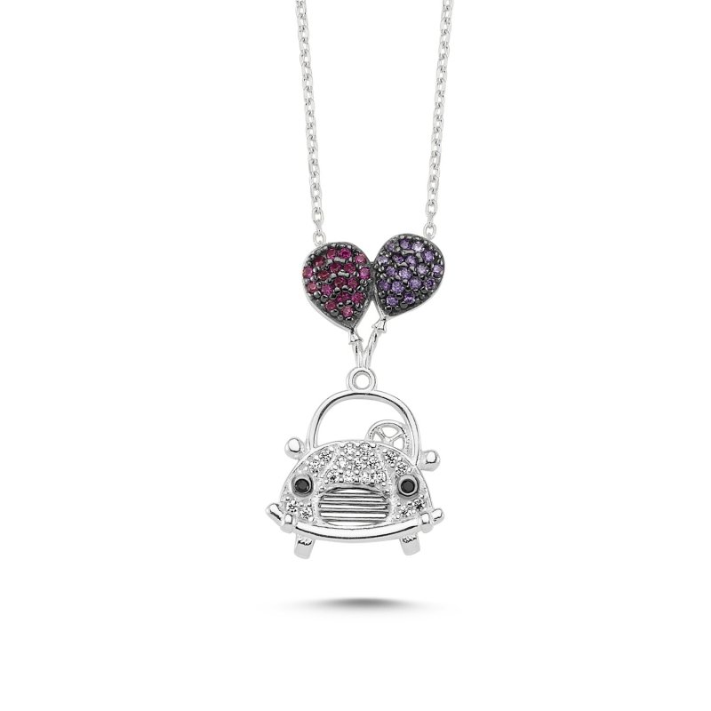 CZ Balloon & Car Necklace - N82829