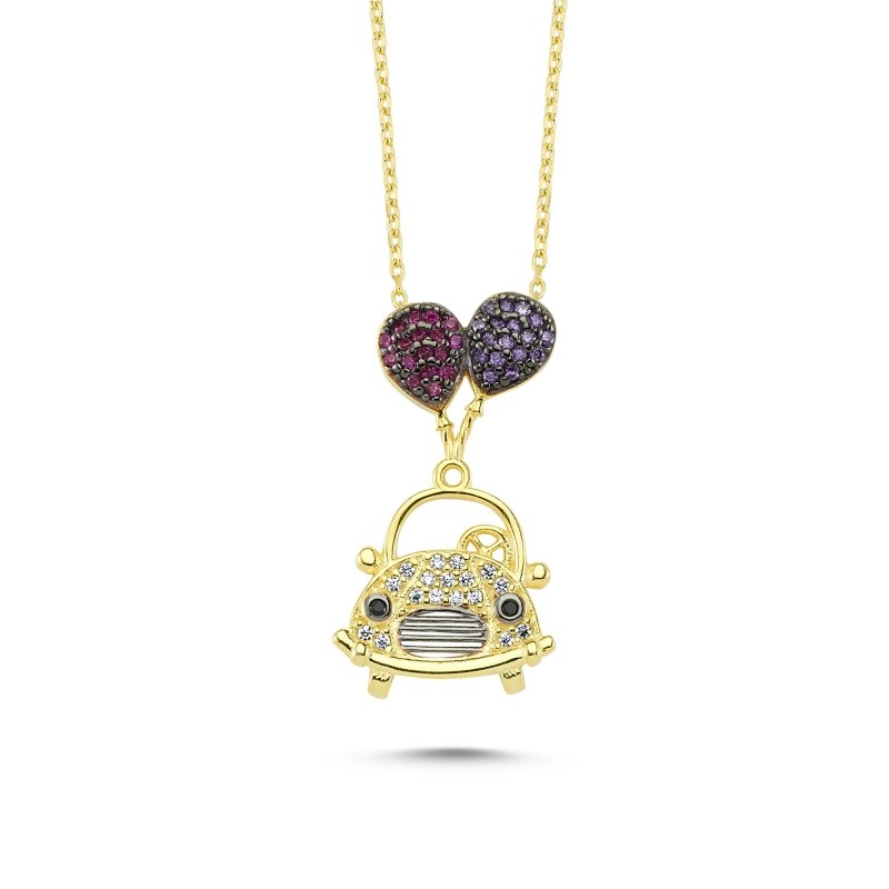 CZ Balloon & Car Necklace - N82829