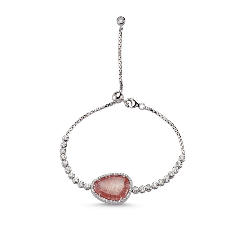 Ice CZ Line Adjustable Sliding Bracelet - B82903