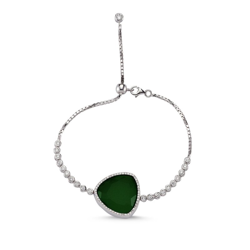Ice CZ Line Adjustable Sliding Bracelet - B82904