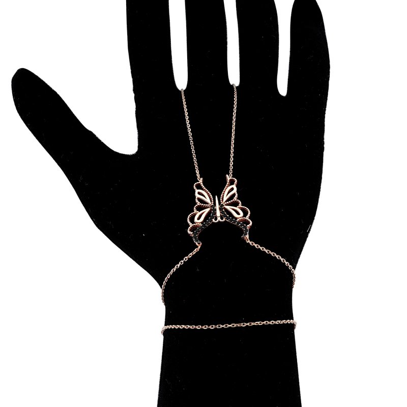 CZ Butterfly Design Bracelet Ring - B83035
