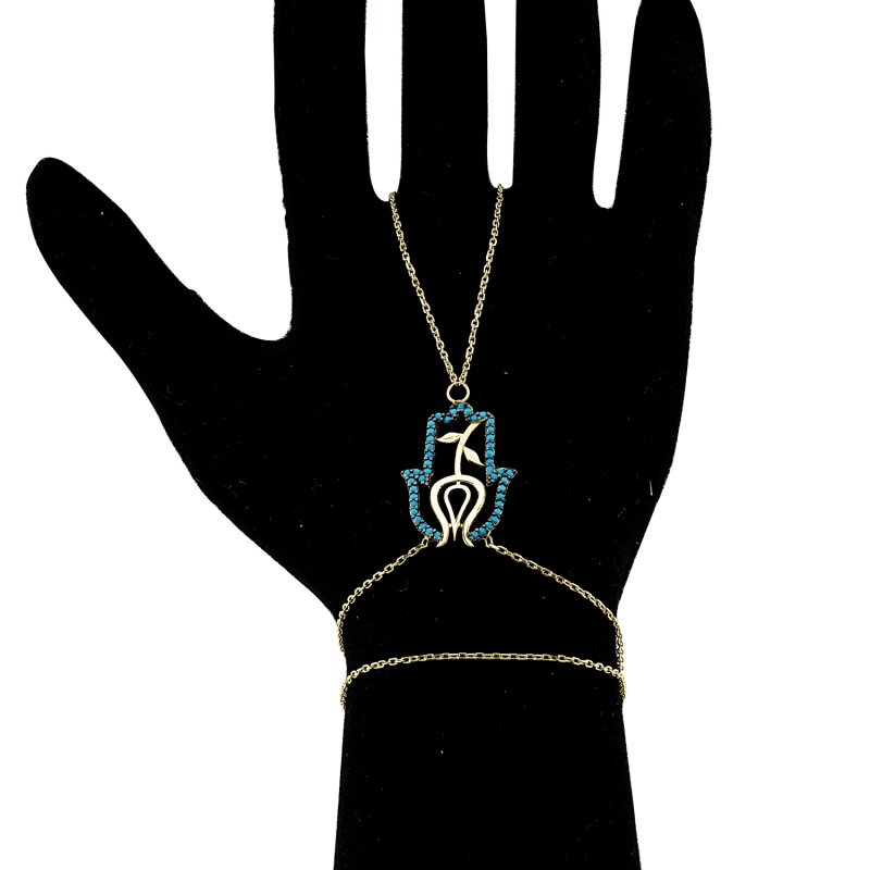 Nano CZ Hamsa Bracelet Ring - B83039