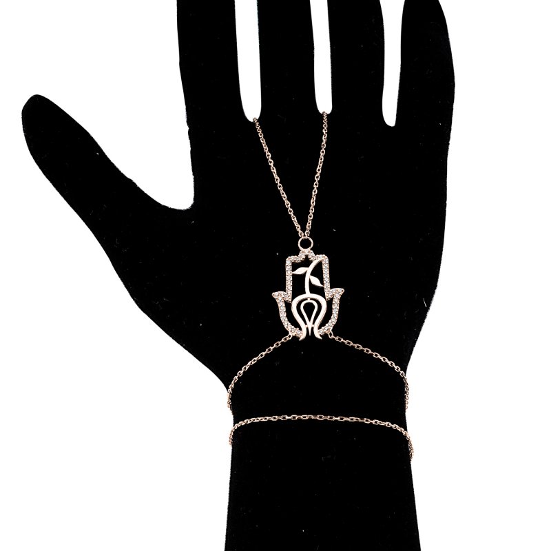 CZ Hamsa Bracelet Ring - B83040