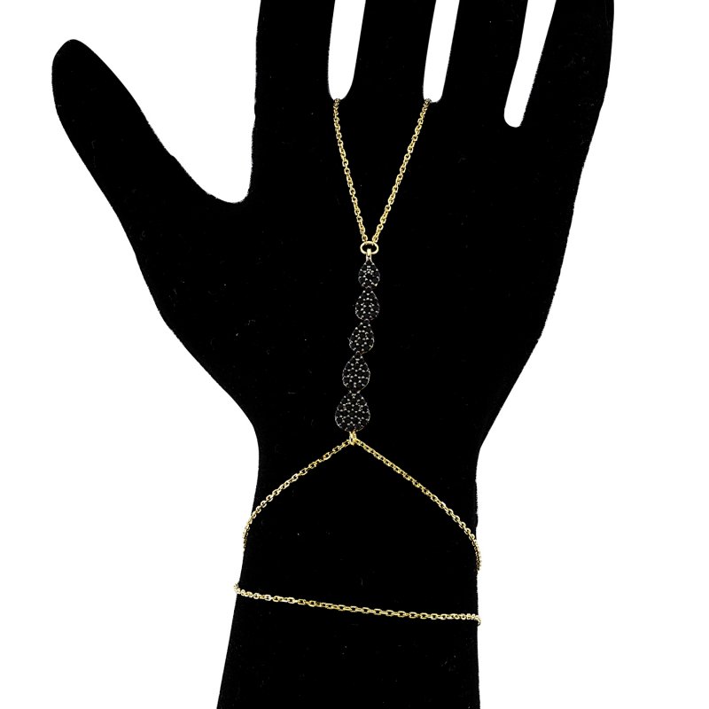 Black CZ Bracelet Ring - B83044