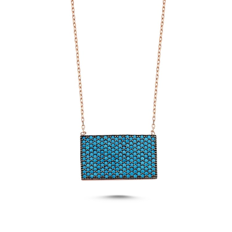 Nano CZ Rectangle Necklace - N83055