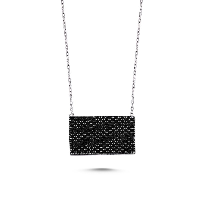 CZ Rectangle Necklace - N83056