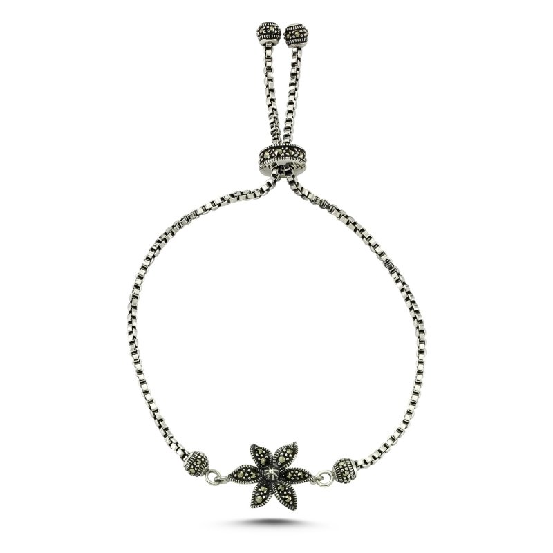 Marcasite Stone Adjustable Sliding Bracelet - B83145