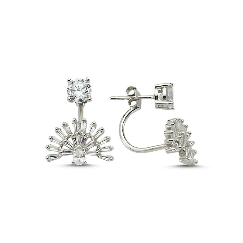 Baguette CZ Ear Jacket Earrings - E83281