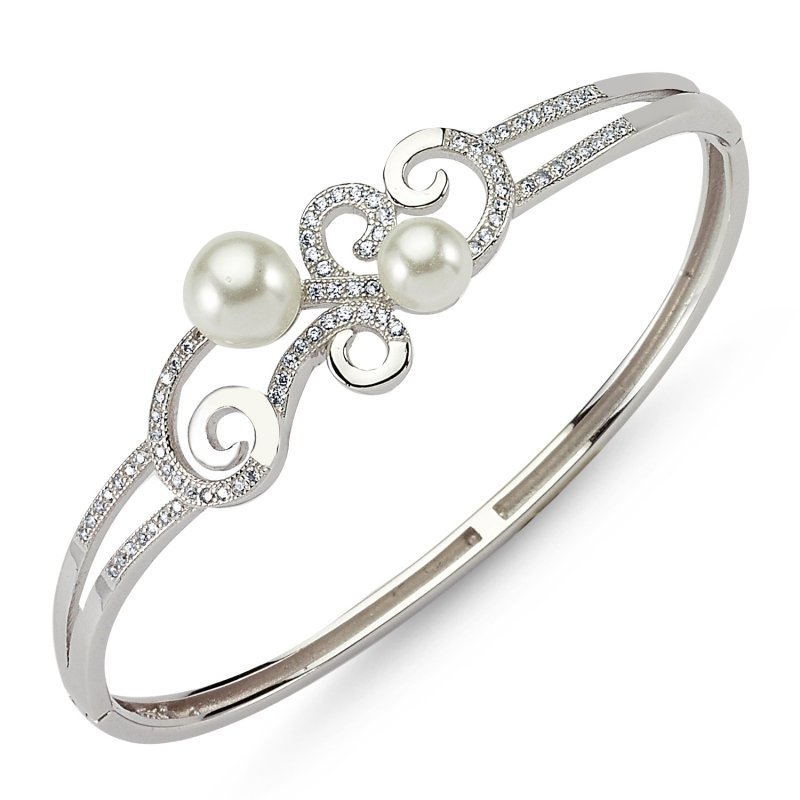 Pearl & CZ Bangle - BN83350