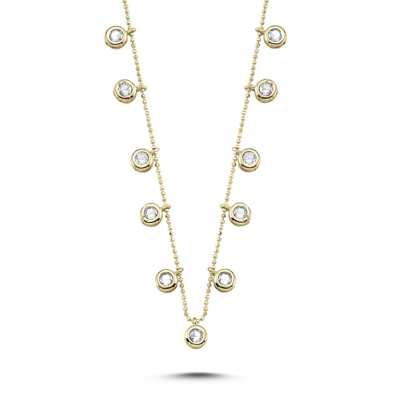 CZ Dangle Charm Necklace - N83371