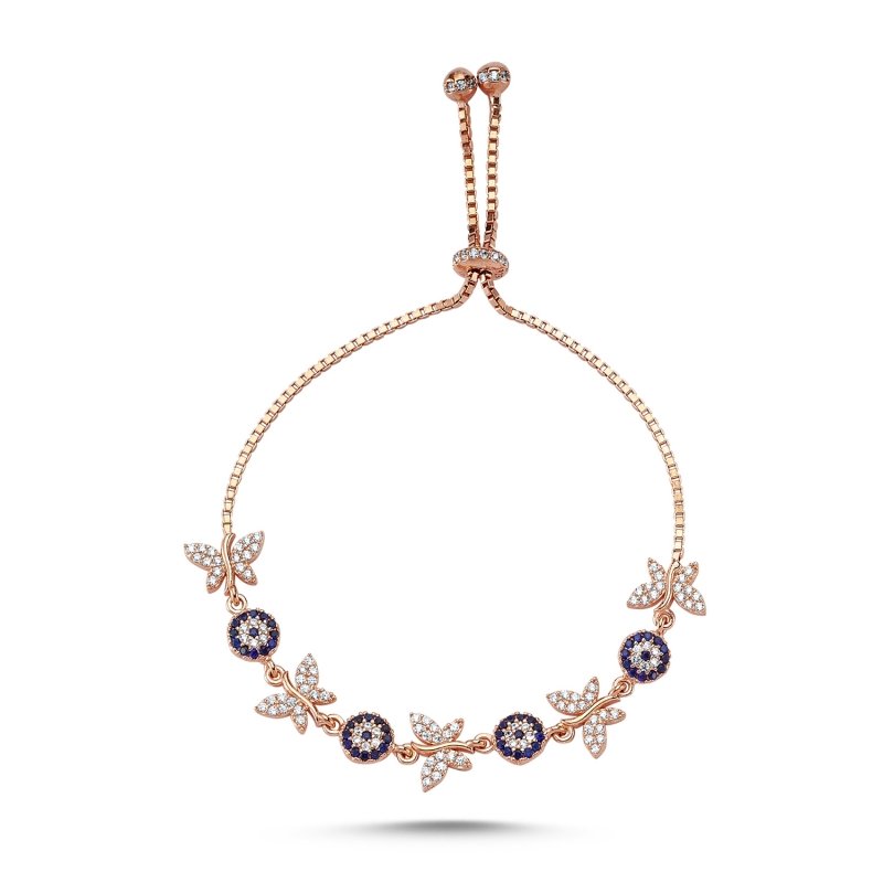 CZ Butterfly Adjustable Sliding Bracelet - B83445