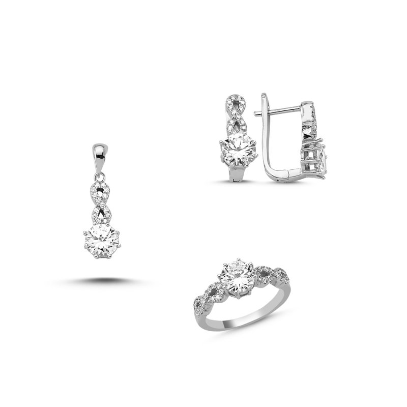 CZ Solitaire & Infinity Set - S83509