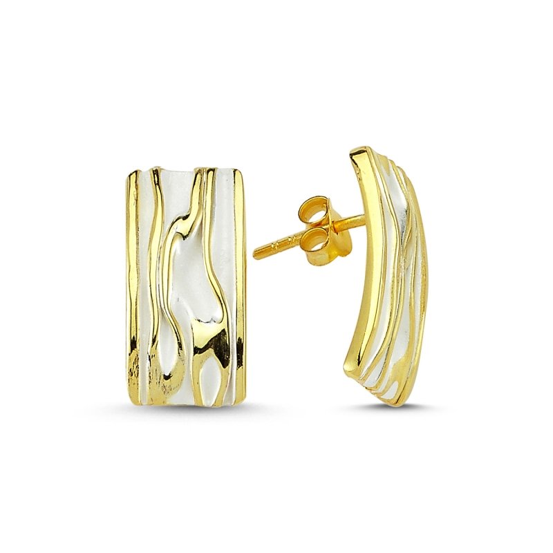 Bark Rectangle Stud Earrings - E83548
